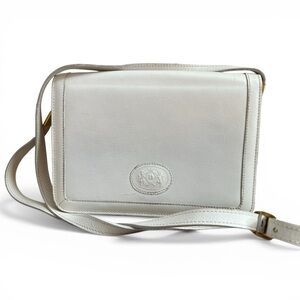 Vintage Didier Lamarthe Paris White Structured Genuine Leather Crossbody Bag